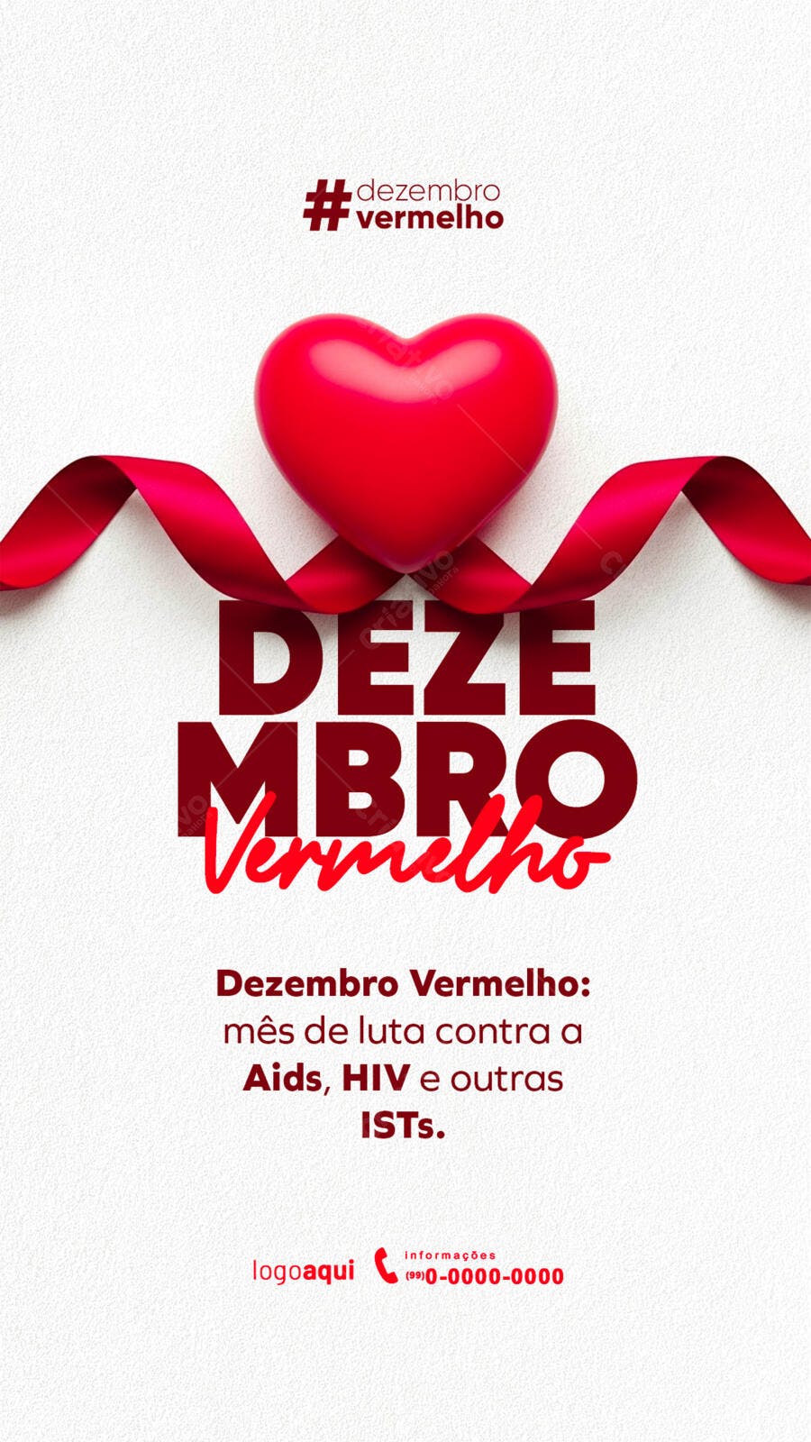 Post Instagram Dezembro Vermelho Luta AIDS HIV PSD Editável