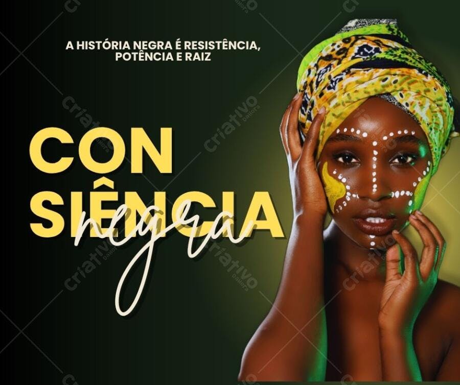 Post Instagram Consciência Negra mulher afro e resistência Editável no Canva