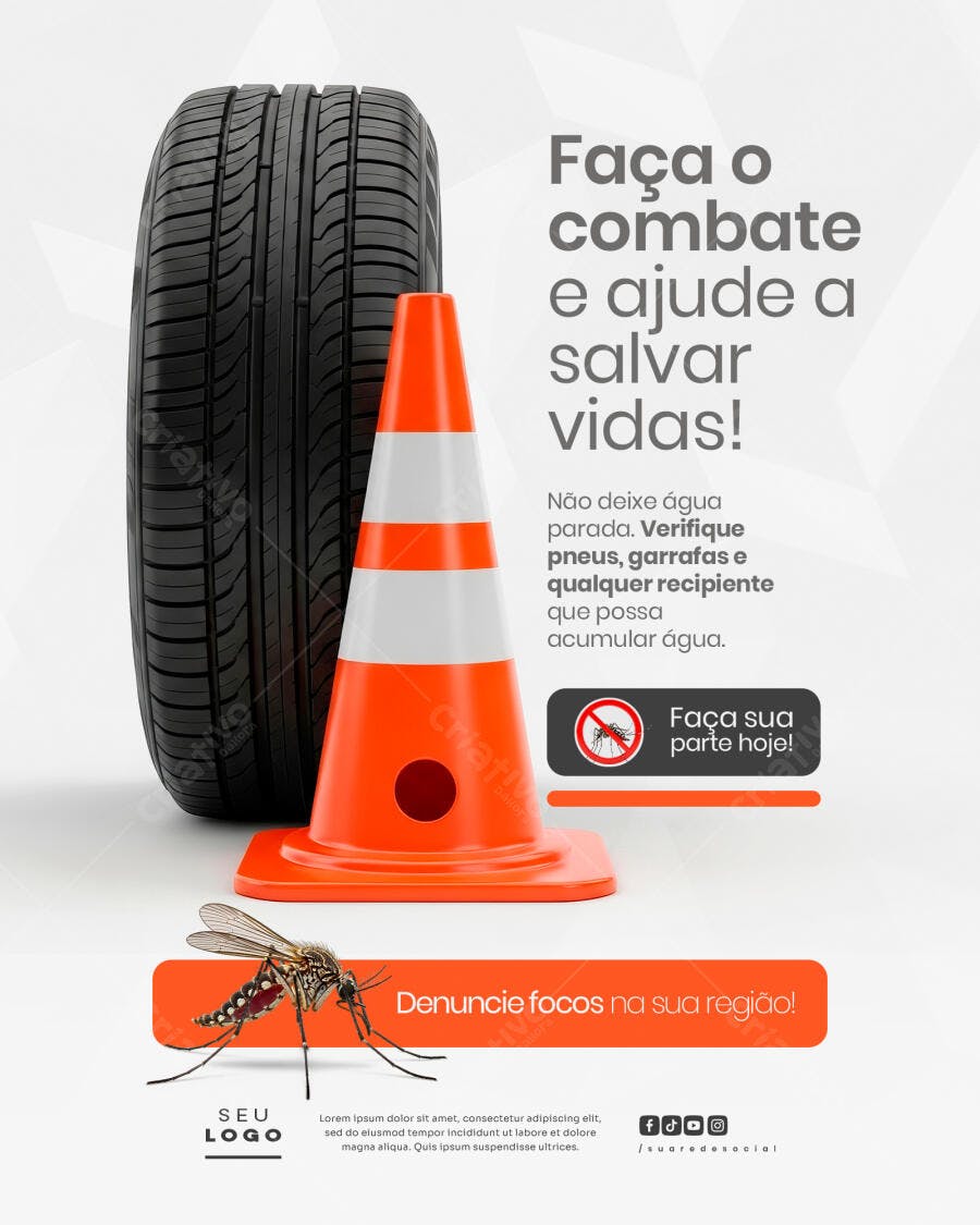 Flyer Combate à Dengue PSD Editável