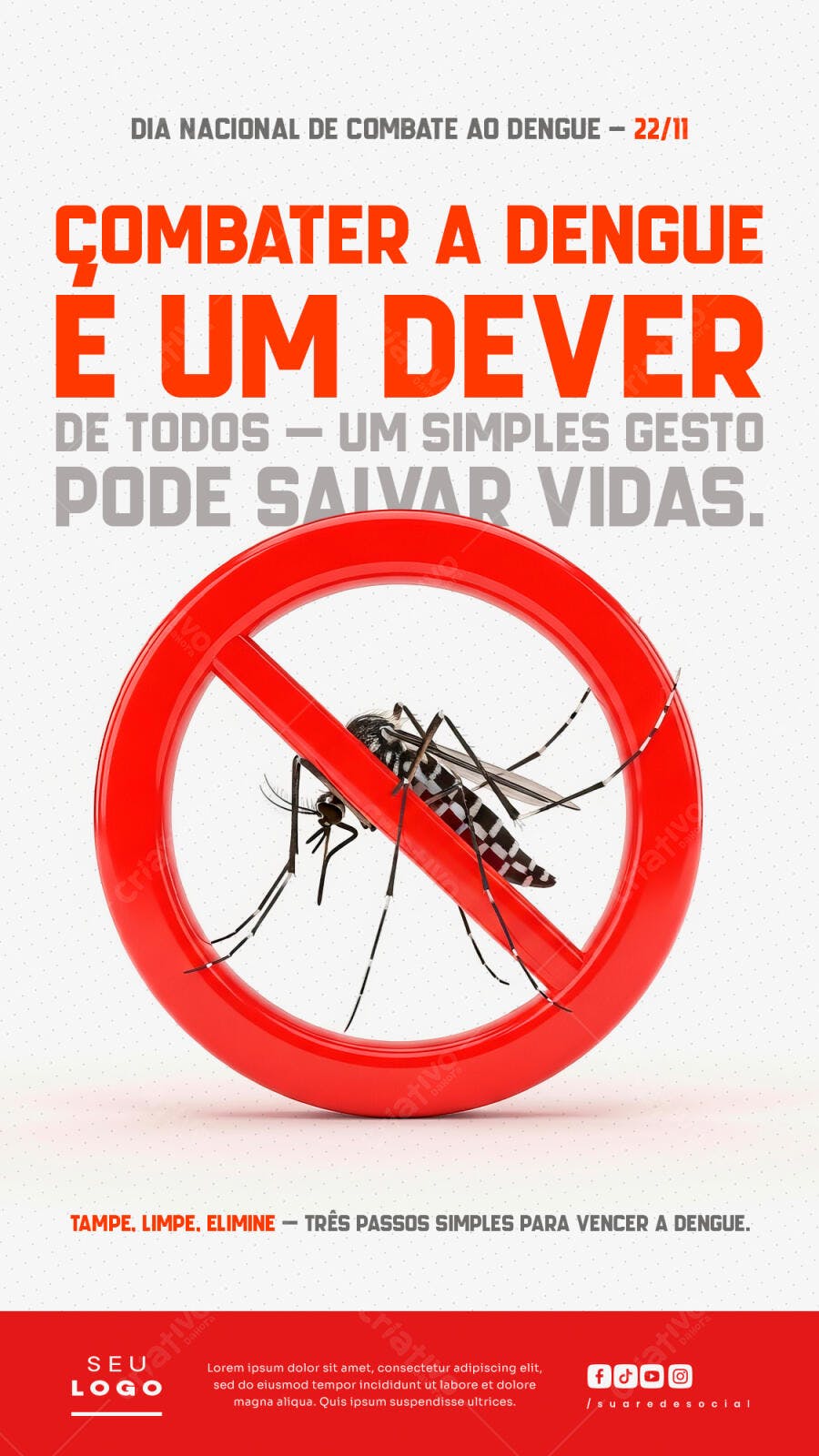 Flyer Dia Nacional de Combate à Dengue PSD Editável