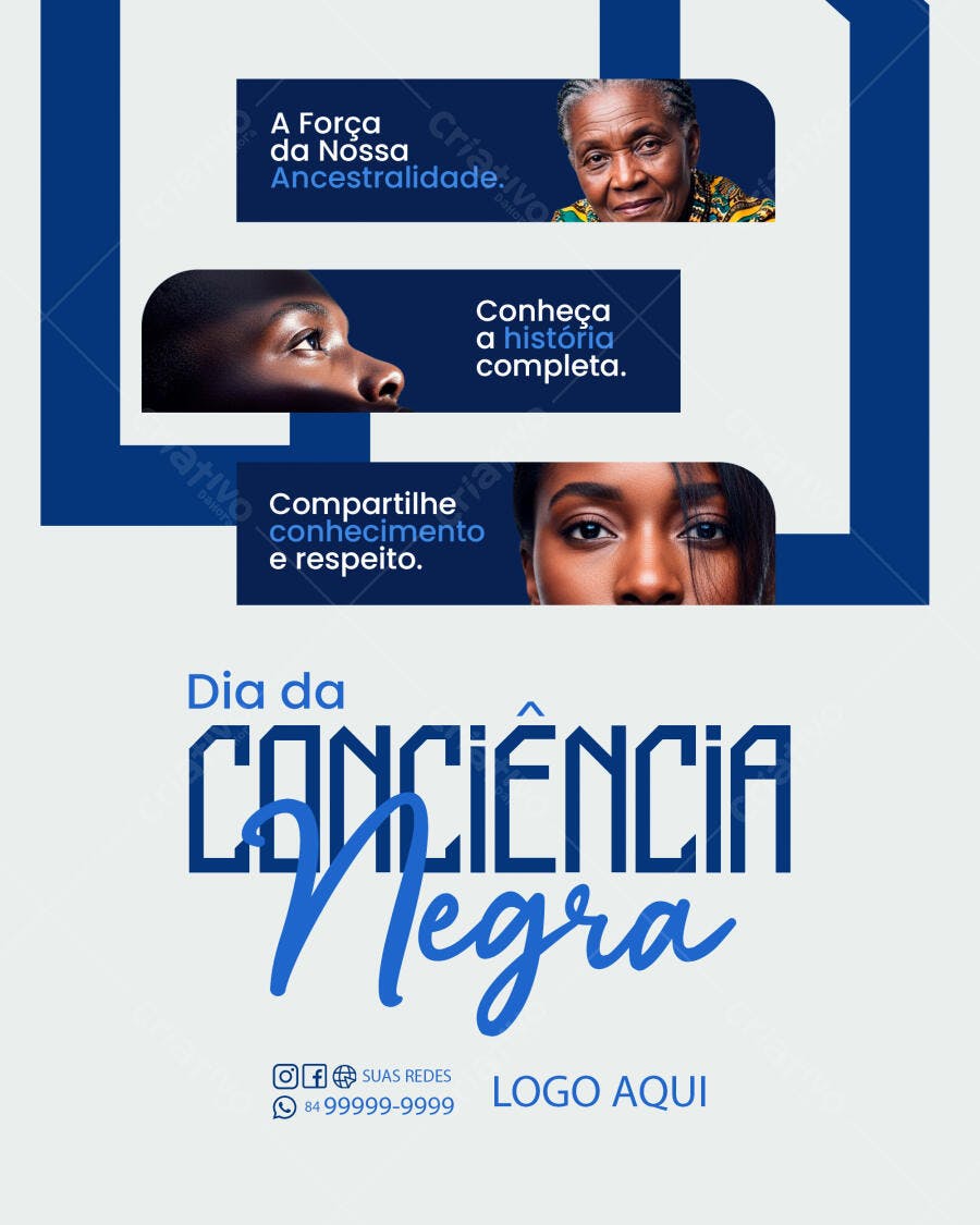 Flyer Dia da Consciência Negra PSD Editável
