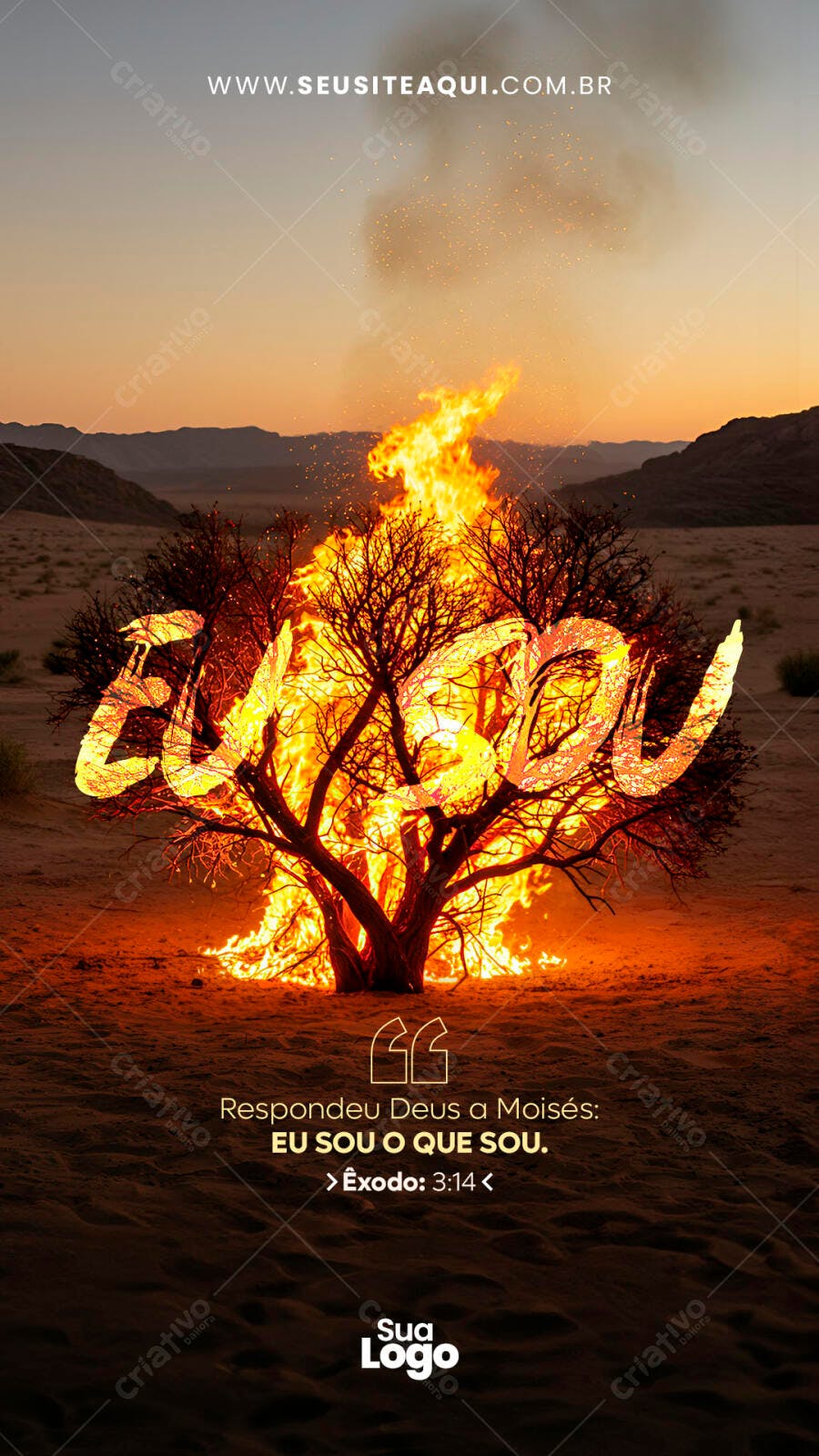 Flyer Religioso Sarça Ardente EU SOU PSD Editável