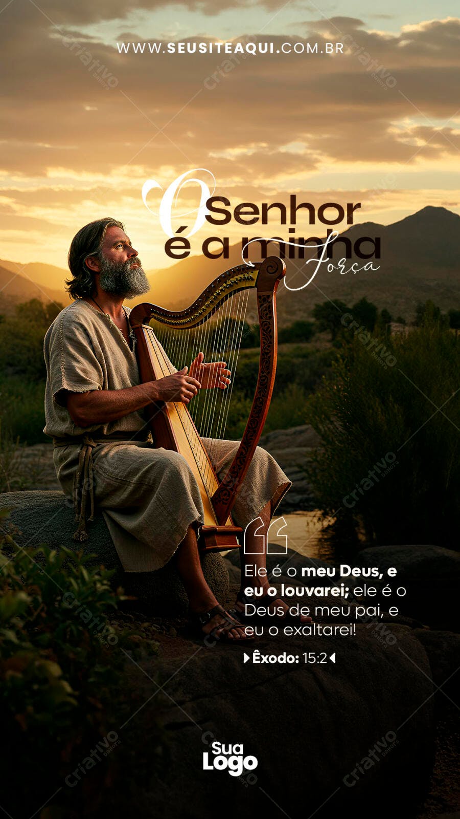 Post para Redes Sociais O Senhor é a minha força PSD Editável