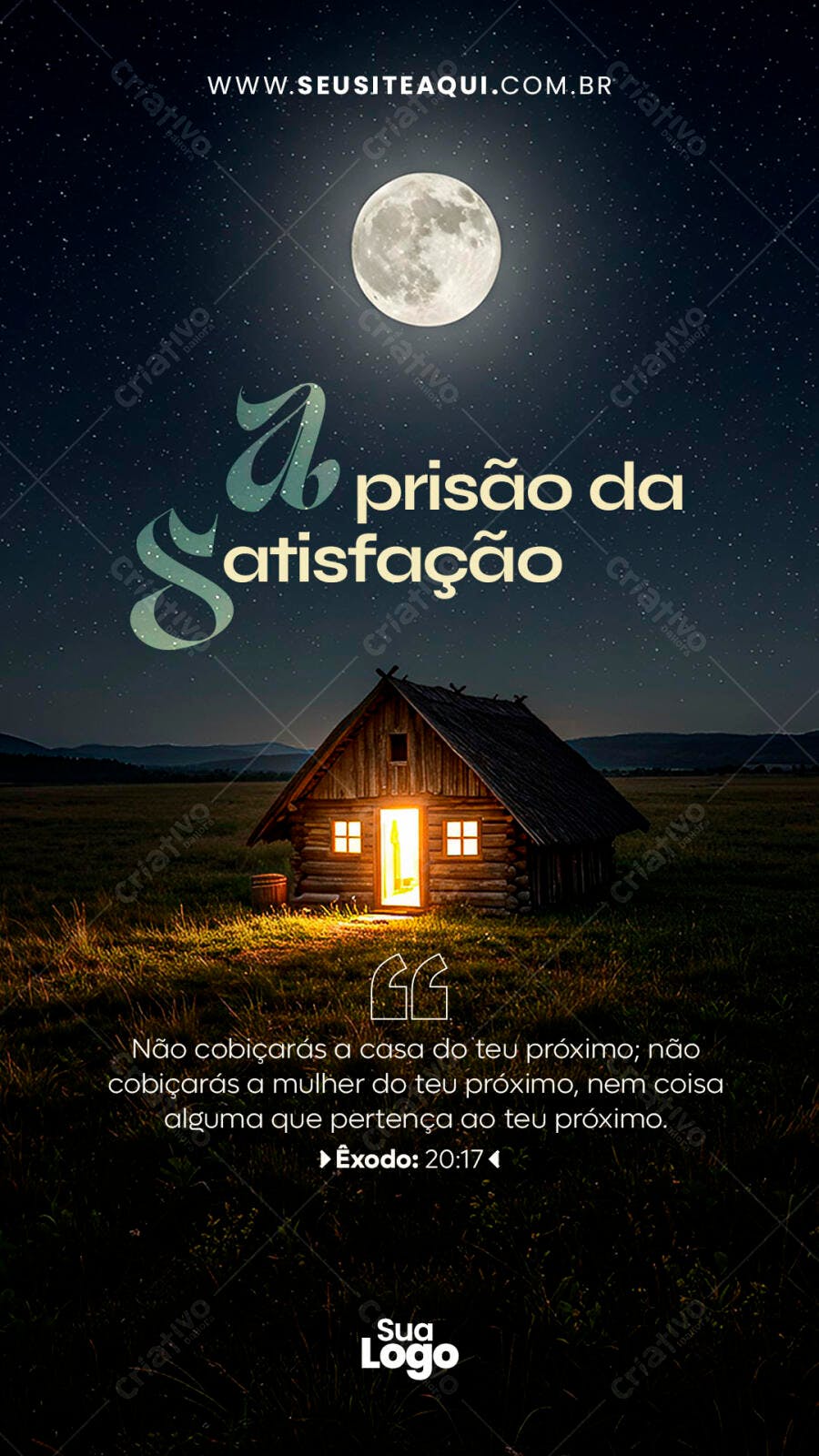 Flyer A Prisão da Satisfação Mensagem Bíblica PSD Editável