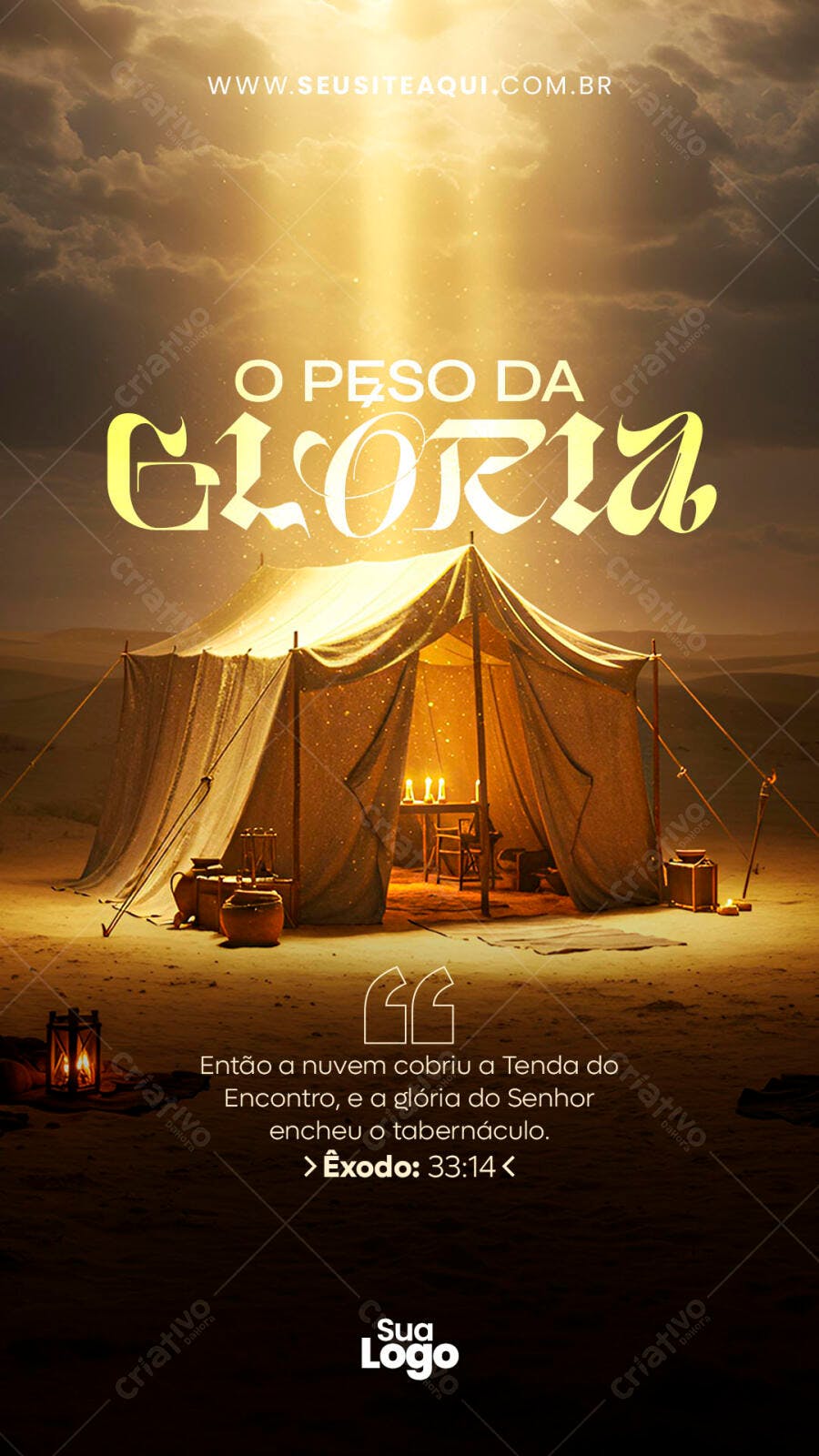 Flyer O Peso da Glória para Igreja PSD Editável