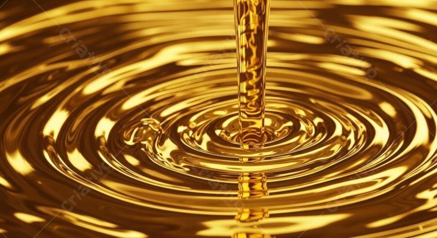 Textura líquido dourado brilhante com ondulações para fundo