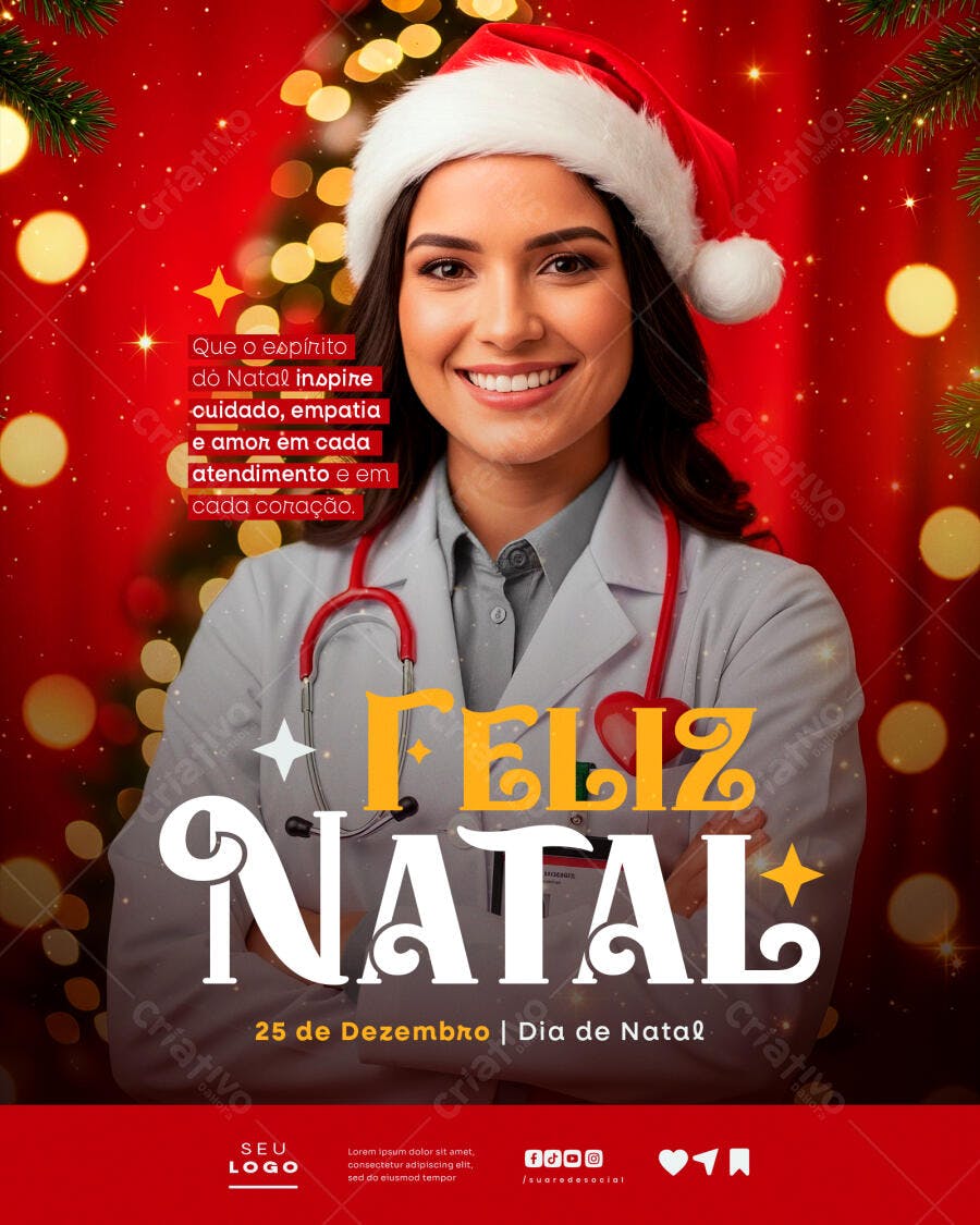 Flyer Natal Médica Cuidado Empatia PSD Editável
