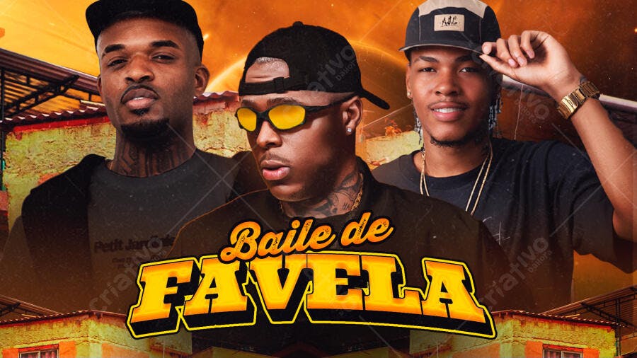 Flyer Baile de Favela com Artistas Urbanos PSD Editável