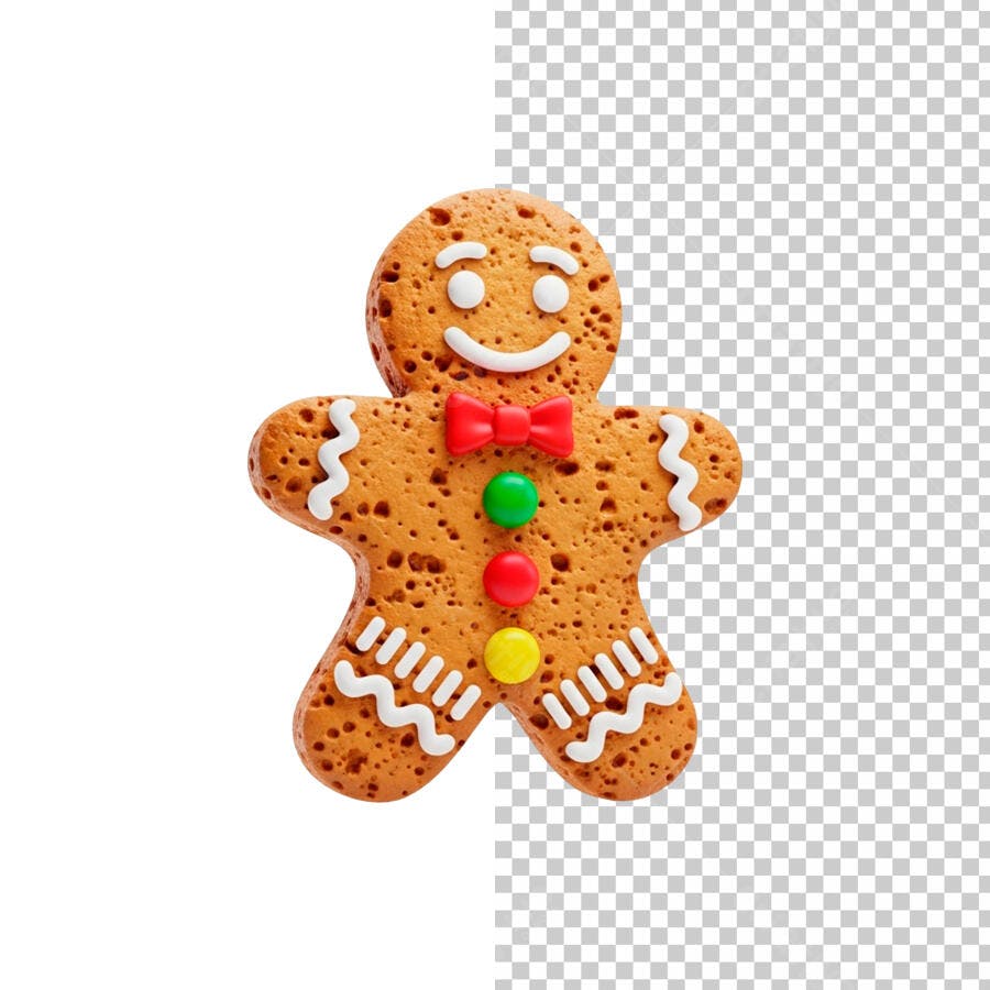 Biscoito de Gengibre Natalino Feliz PNG com fundo transparente