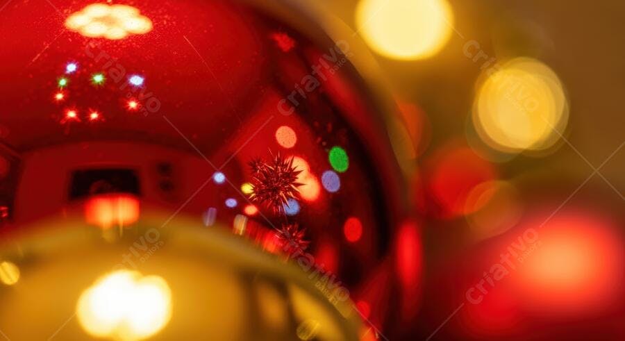 Textura abstrata natalina com reflexos e bokeh vermelho para fundo