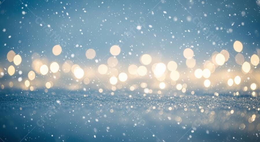 Textura de neve com luzes bokeh para fundo de inverno festivo
