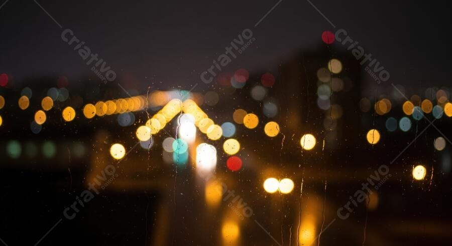 Textura luzes noturnas bokeh chuva para fundo digital