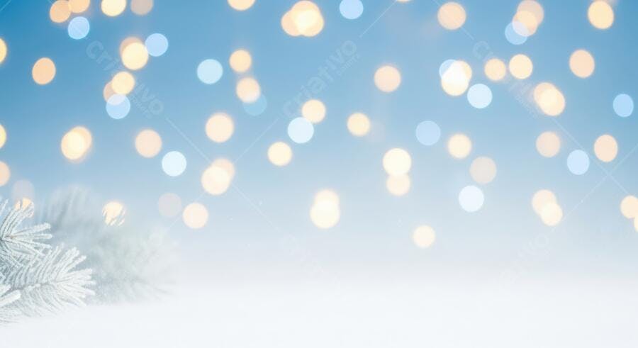 Textura fundo natalino com luzes bokeh e neve para design festivo