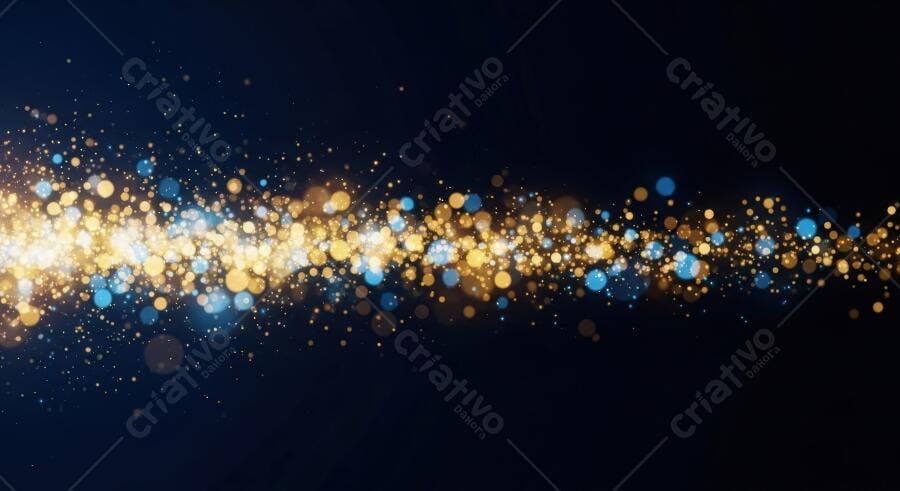 Textura luzes bokeh douradas e azuis para fundo de eventos festivos