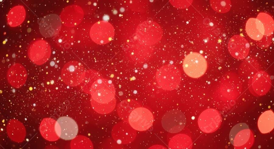Textura luzes bokeh vermelhas e douradas para fundo festivo