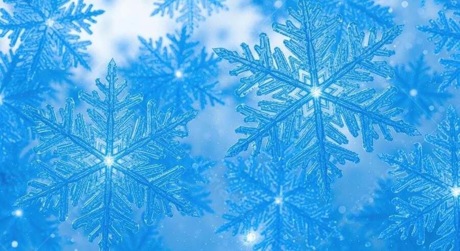 Textura Floco de Neve Azul Detalhado para Fundo de Inverno e Natal