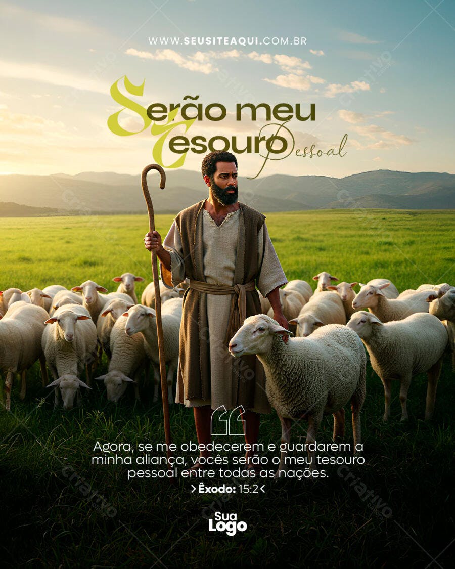 Post para Redes Sociais Serão Meu Tesouro Pessoal PSD Editável