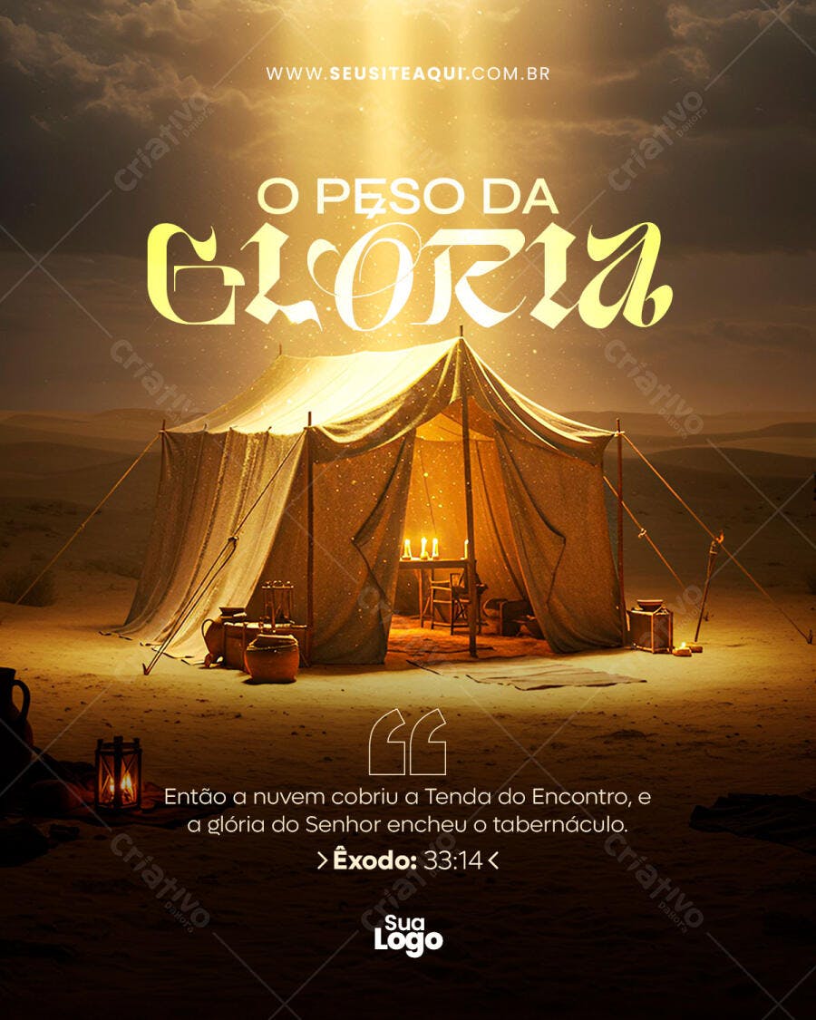 Post para Evento Religioso O Peso da Glória PSD Editável
