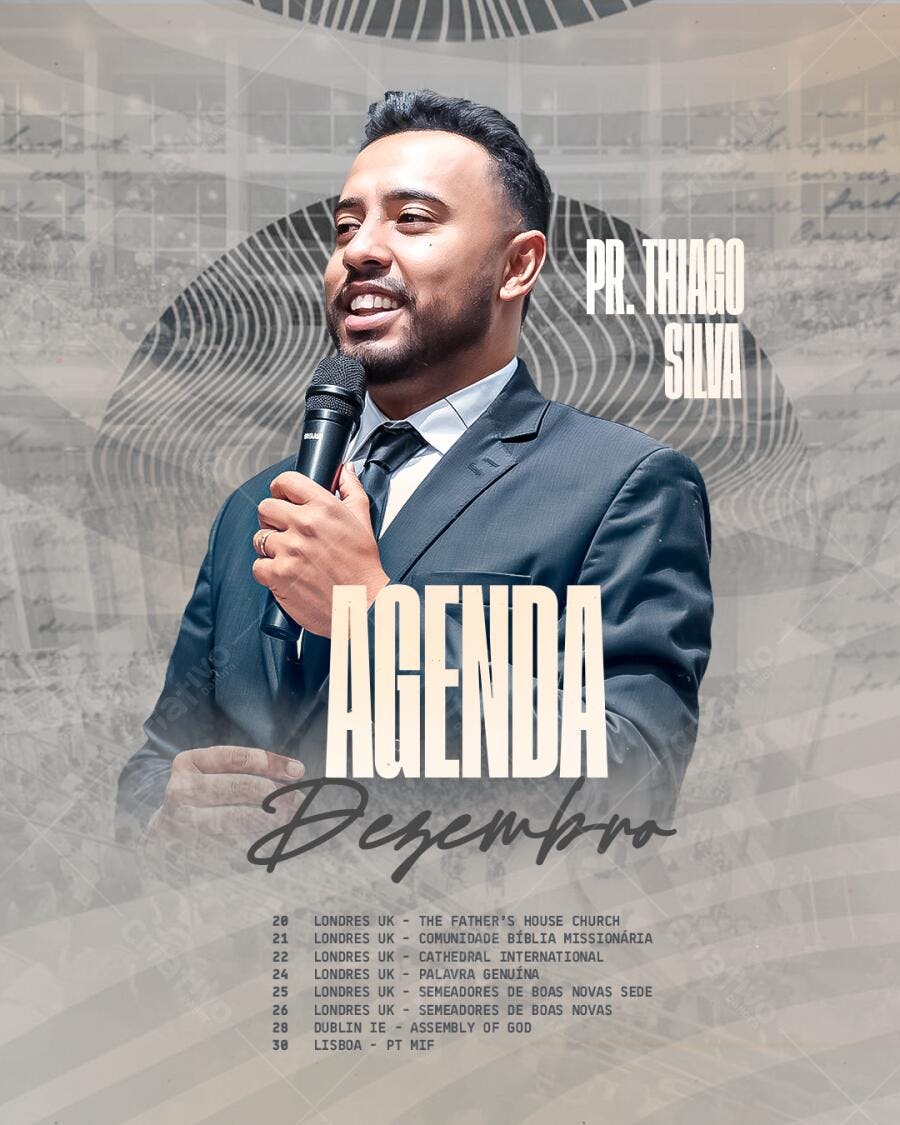 Flyer Agenda Dezembro Pr. Thiago Silva PSD Editável
