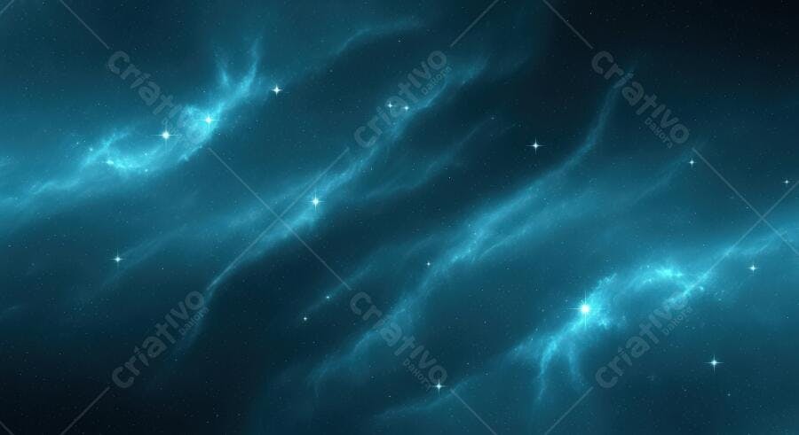 Textura cósmica nebulosa azul estrelas para fundo 3D