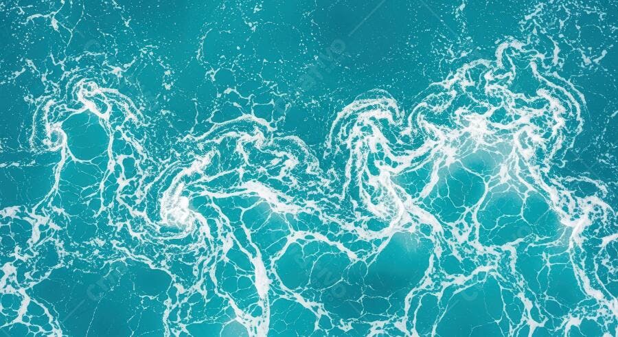Textura água do mar turquesa com espuma vibrante para fundo