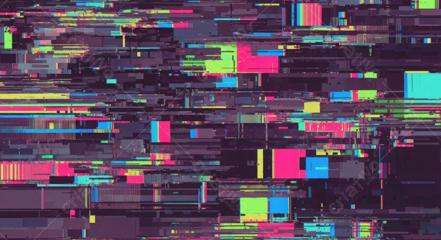 Textura digital glitch vibrante para fundo cyberpunk