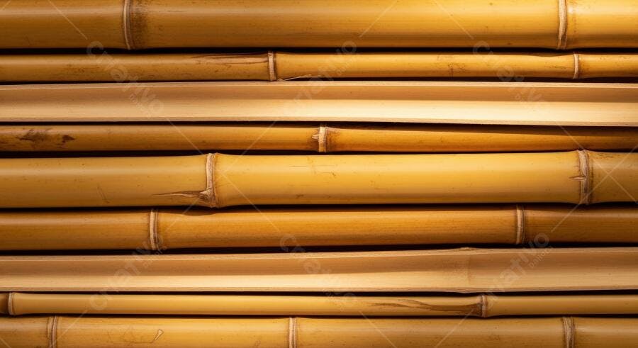 Textura Bambu Natural Dourado para Fundo de Parede Rústico