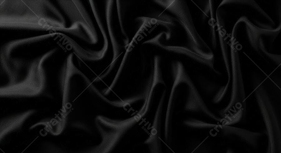 Textura tecido preto cetim amassado para fundo elegante e design