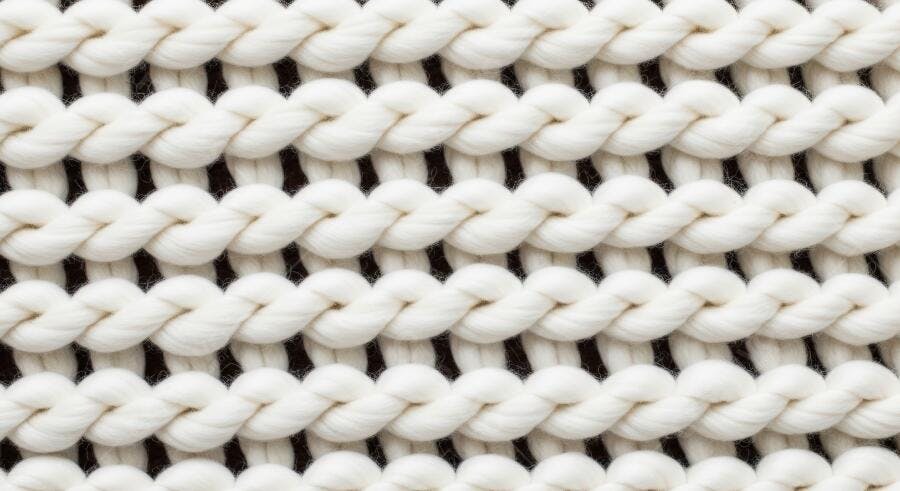 Textura tecido malha trançada branca para fundo aconchegante