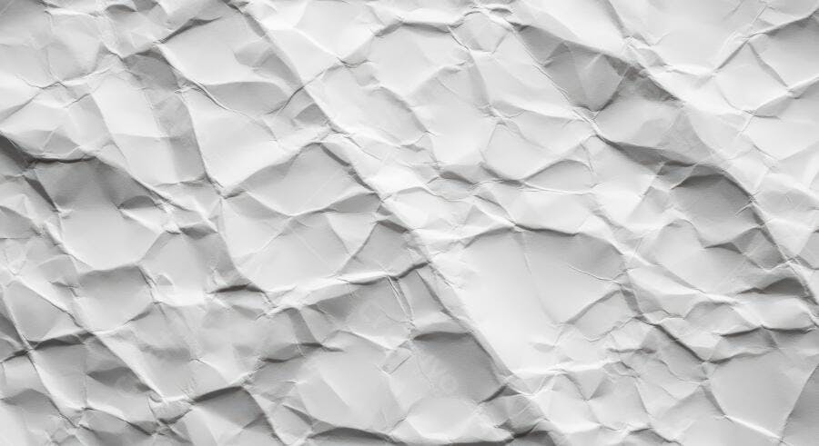 Textura papel amassado branco detalhado para fundo overlay