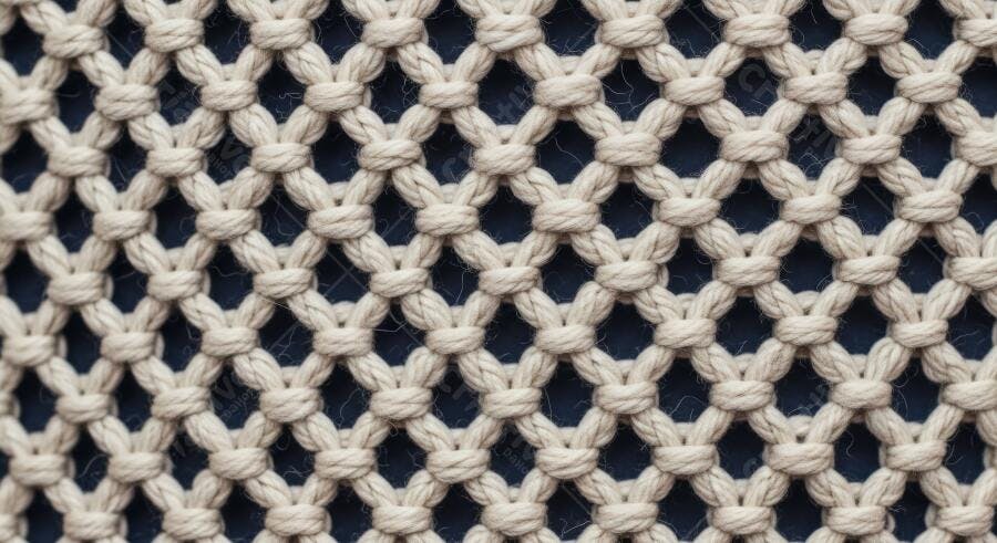 Textura macramê bege para fundo ou material 3D