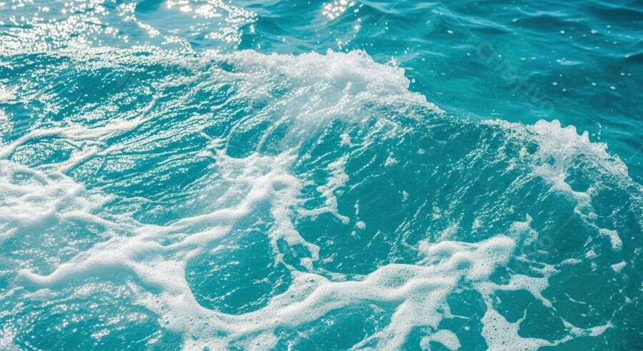 Textura água azul marinha oceano com ondas e espuma para fundo digital