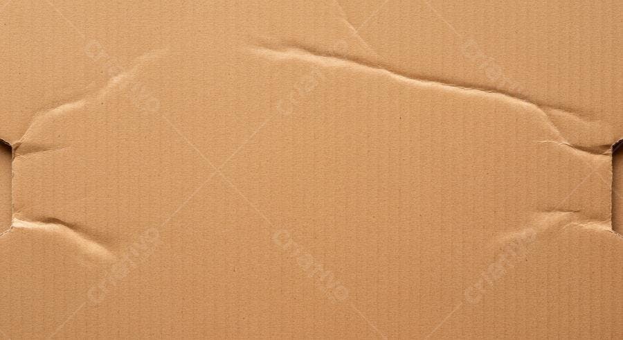 Textura papelão marrom amassado para fundo e material 3D