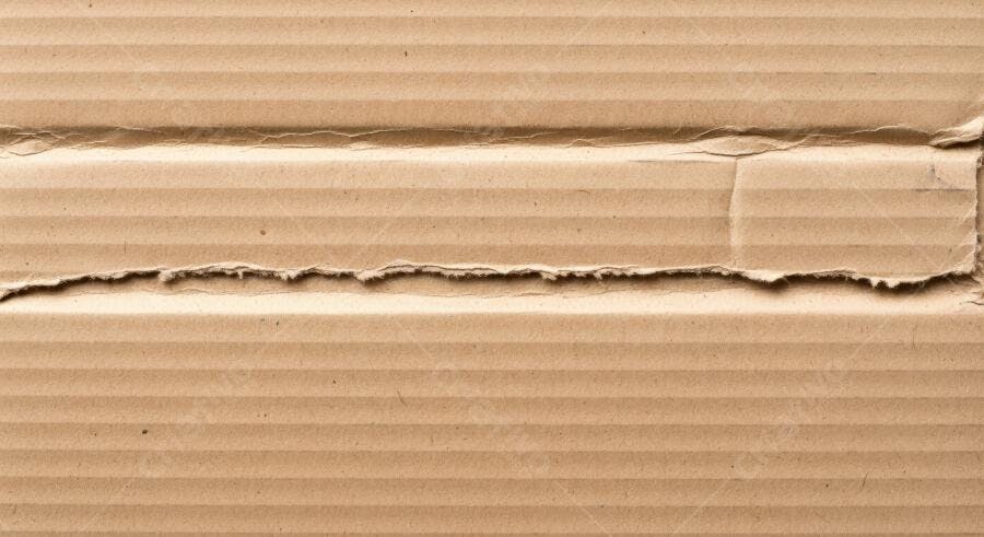 Textura papelão ondulado rasgado marrom claro para fundo e 3D