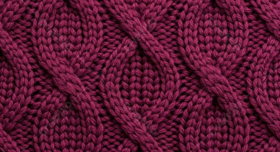 Textura tricô magenta padrão cabo para design de moda e 3D