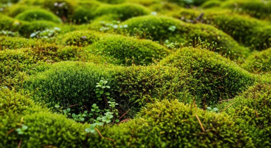 Textura musgo verde vibrante para fundo natural e material 3D