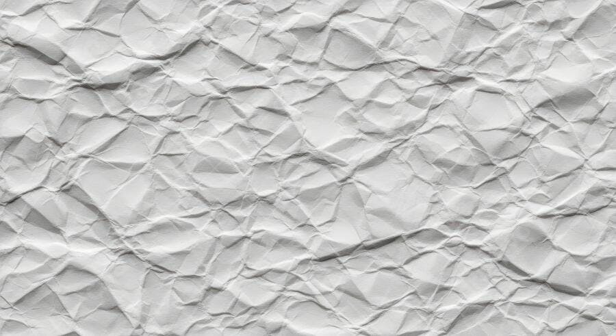 Textura papel amassado branco para fundo e material 3D