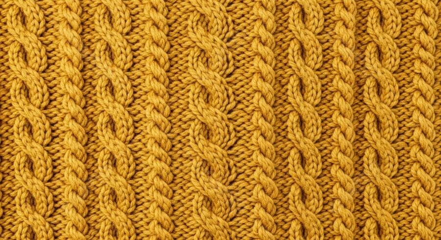 Textura tricô mostarda padrão trançado para fundo de inverno