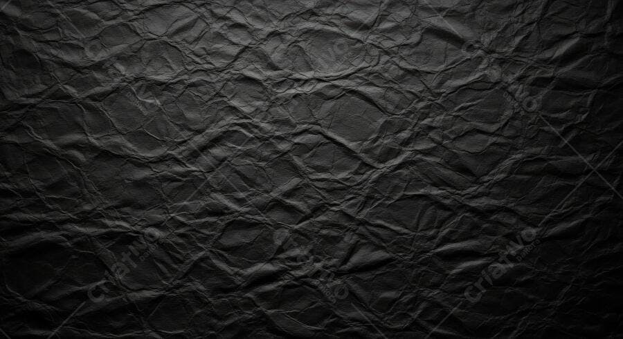Textura papel amassado preto com vincos para fundo digital