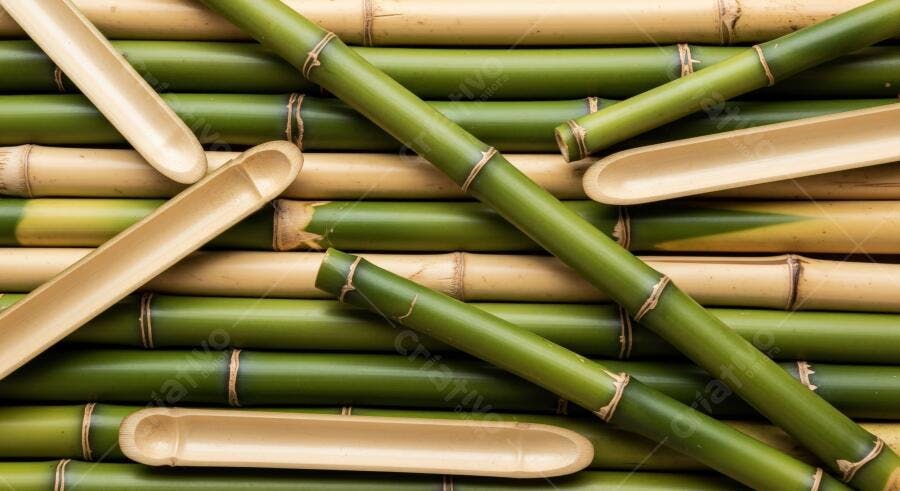 Textura bambu verde e bege natural para fundo ecológico