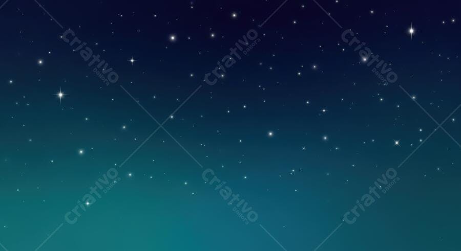 Textura céu estrelado gradiente noturno azul turquesa para fundo digital