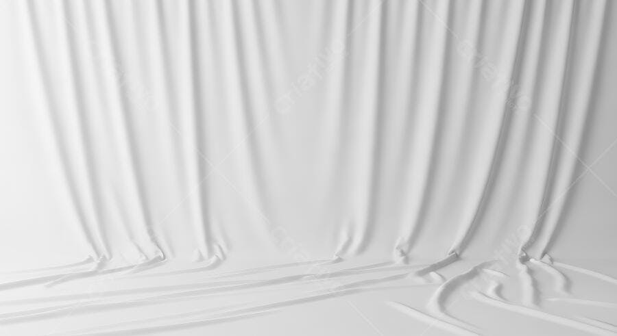Textura tecido branco drapeado para fundo de estúdio