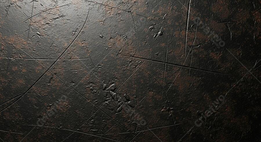 Textura metal oxidado escuro com arranhões para material 3D