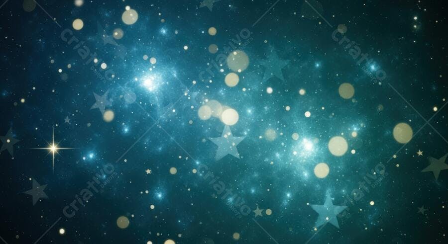 Textura Céu Noturno Estrelado com Brilhos para Fundo de Festa