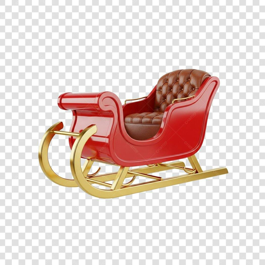 Elemento Trenó do Papai Noel Natal Festas de Fim de Ano Vermelho PNG com fundo transparente