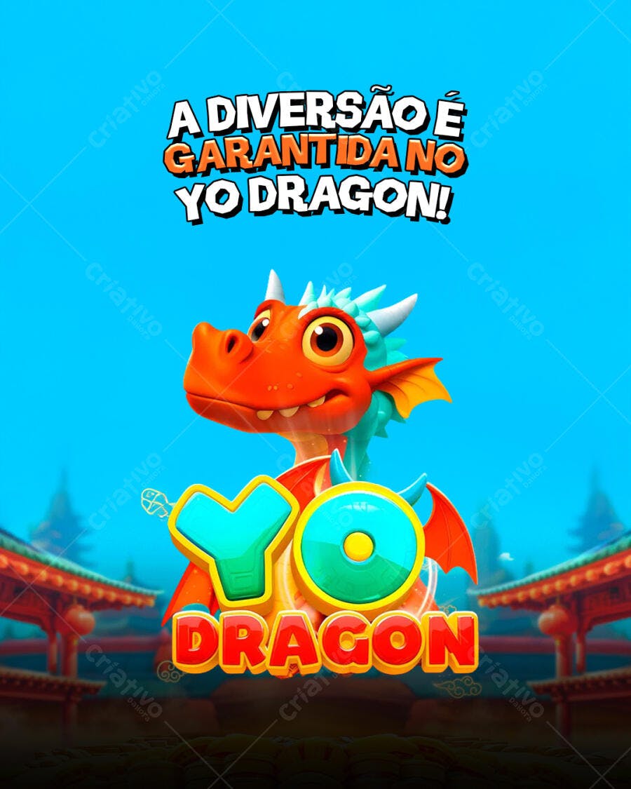 Flyer Jogo A Diversão é Garantida no Yo Dragon PSD Editável