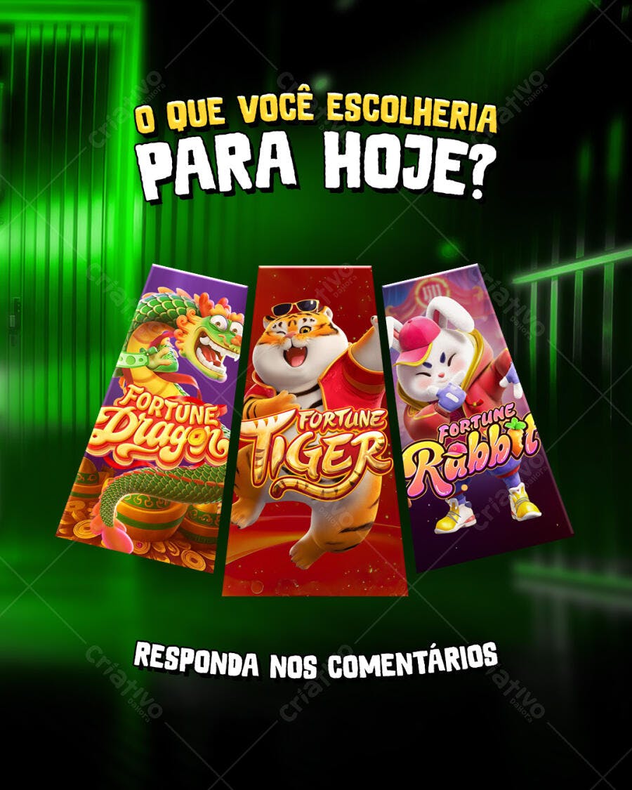 Flyer para Engajamento Jogos Fortune Dragon Tiger Rabbit PSD Editável