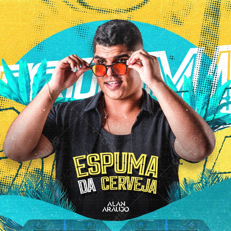 Flyer para Show de Música Espuma da Cerveja Alan Araujo PSD Editável