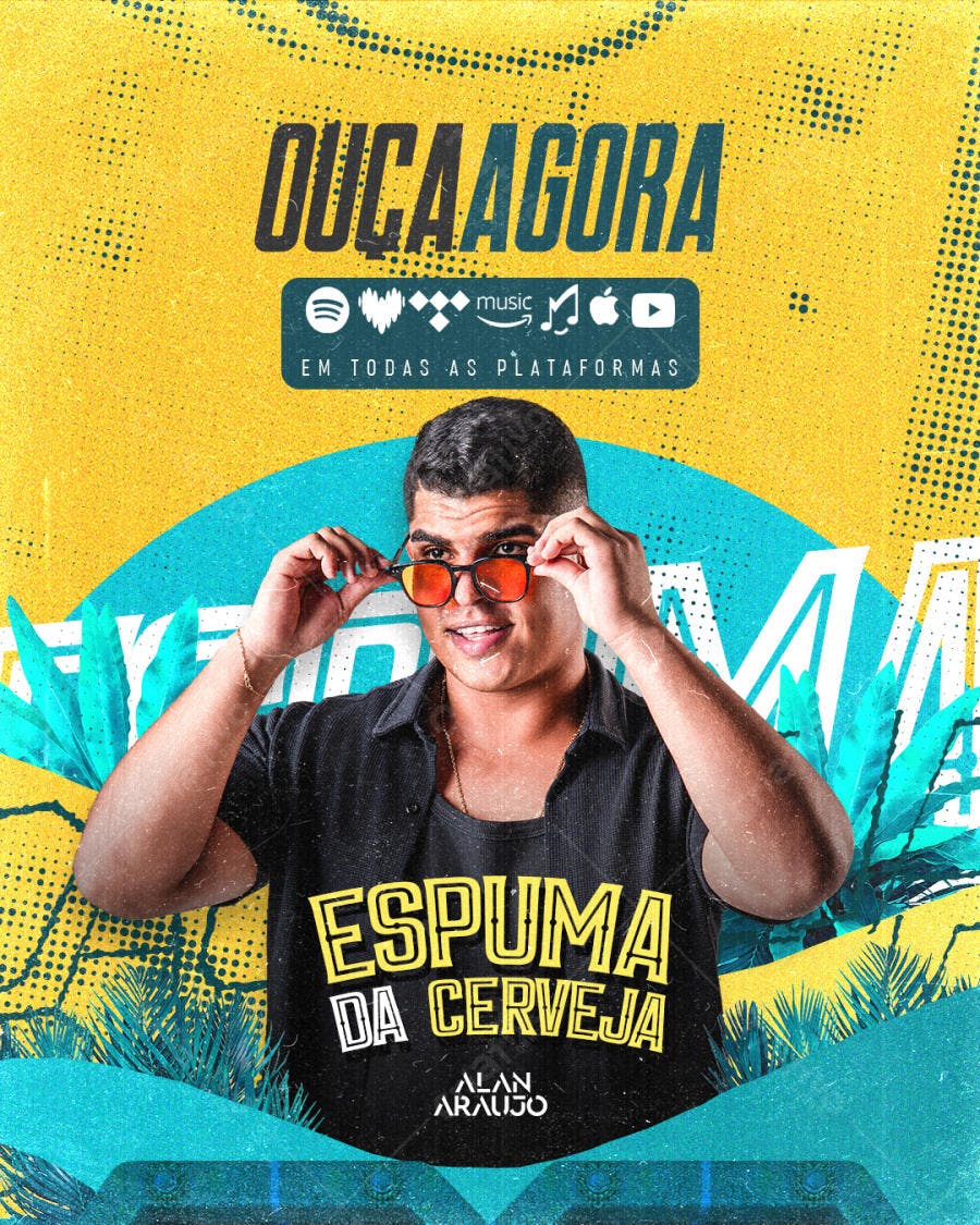 Flyer Lançamento Musical Espuma da Cerveja PSD Editável