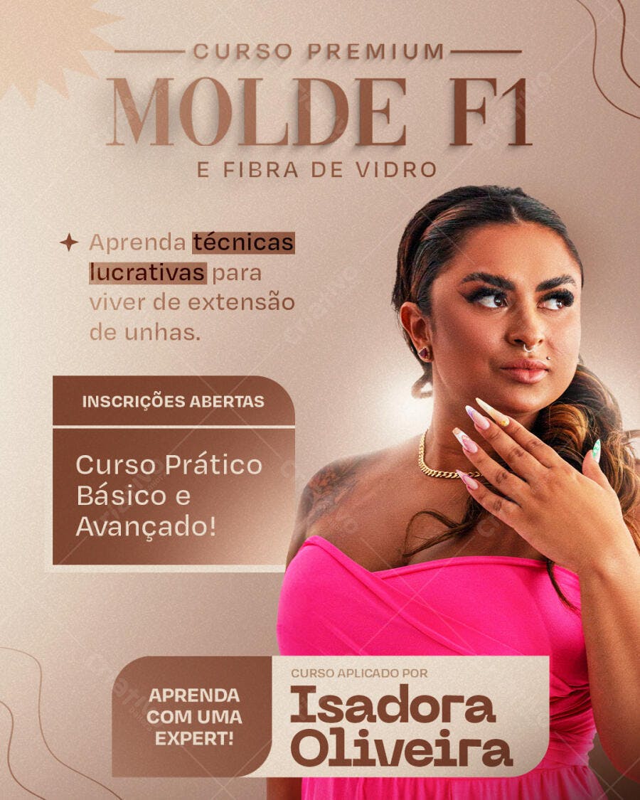 Flyer Curso Premium Molde F1 e Fibra de Vidro PSD Editável